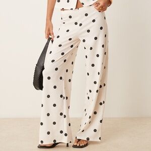 NWT ASOS Polka Dot Wide-Leg Pants